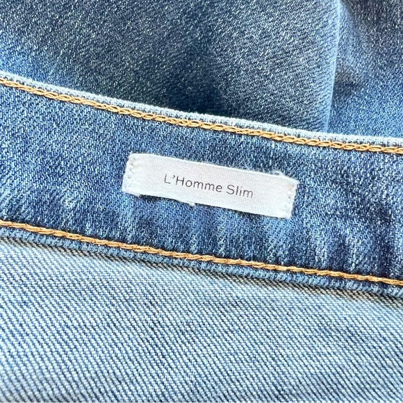 FRAME L’Homme Slim Jeans Men’s 34x31.5 Stretch Cotton Blend Dark Wash Denim - Picture 9 of 11